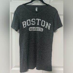 Women's Casual Boston V Neck Short Sleeved Tee